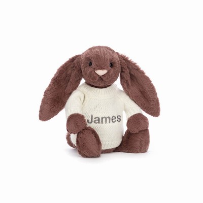 Jellycat Bashful Fudge Conejo with Cream Jumper | HRGD-89632